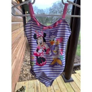 Disney Store Official Toddler Girl 3 One Piece Swimsuit Minnie Mouse Daisy Duck